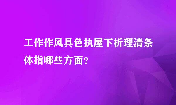 工作作风具色执屋下析理清条体指哪些方面？