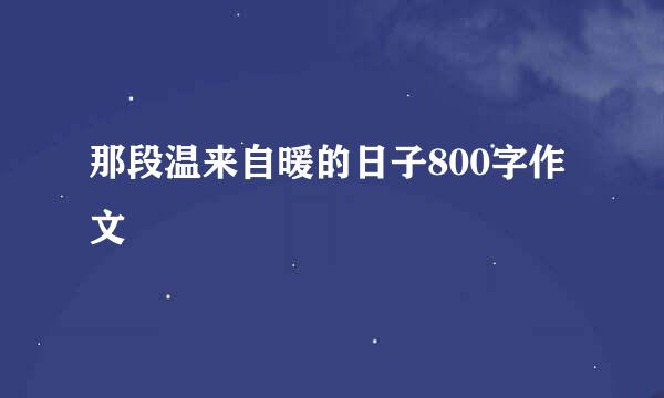 那段温来自暖的日子800字作文