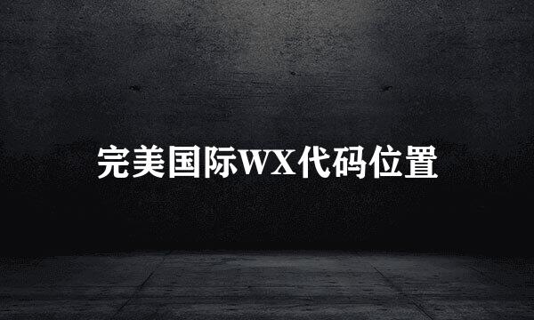 完美国际WX代码位置