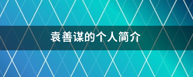 袁善谋的个人简介