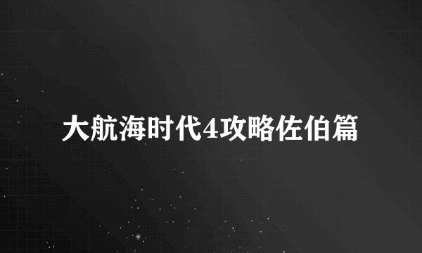 大航海时代4攻略佐伯篇