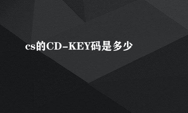 cs的CD-KEY码是多少