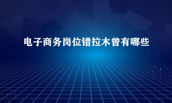 电子商务岗位错拉木曾有哪些