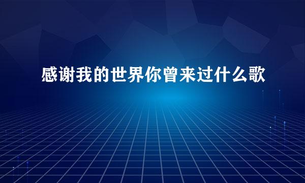 感谢我的世界你曾来过什么歌