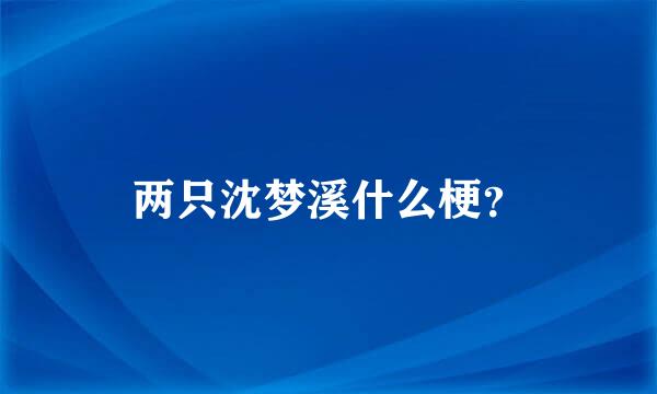 两只沈梦溪什么梗？