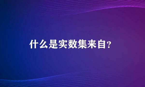 什么是实数集来自？