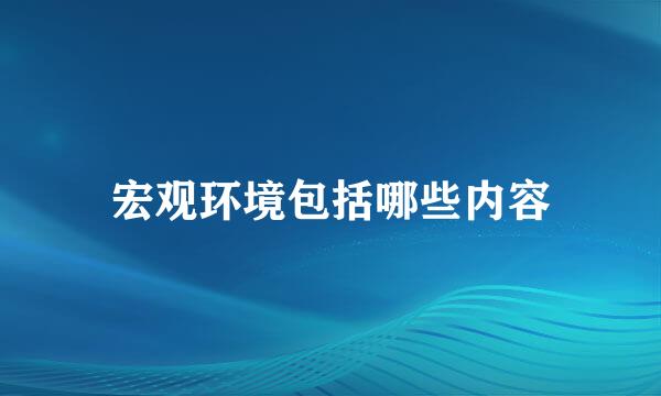 宏观环境包括哪些内容