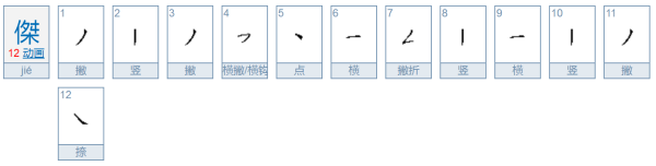 杰的繁体字多少画