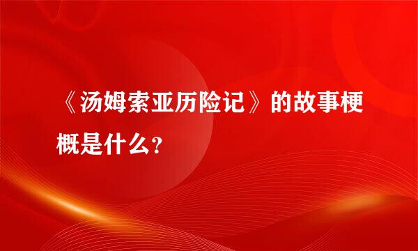 《汤姆索亚历险记》的故事梗概是什么？