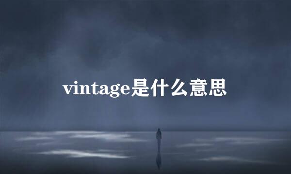 vintage是什么意思