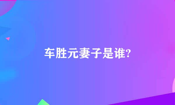 车胜元妻子是谁?