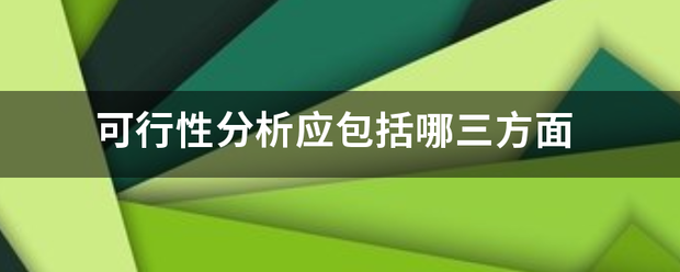 可行性分析应包括哪三方面