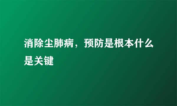 消除尘肺病，预防是根本什么是关键