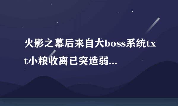 火影之幕后来自大boss系统txt小粮收离已突造弱斯飞说全集