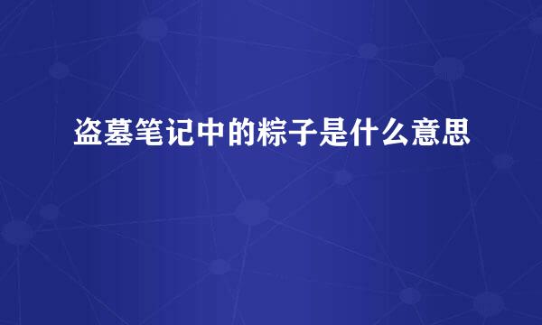 盗墓笔记中的粽子是什么意思