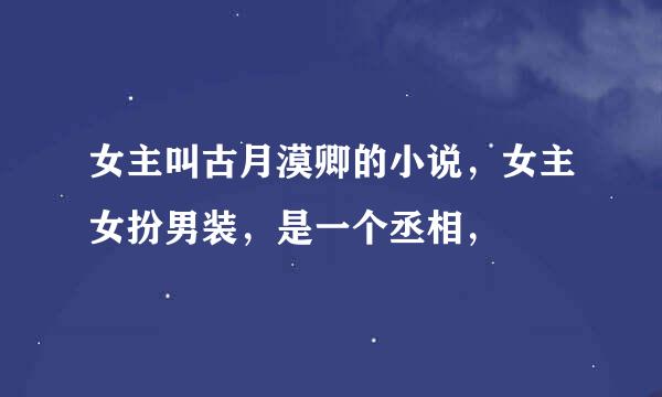 女主叫古月漠卿的小说，女主女扮男装，是一个丞相，