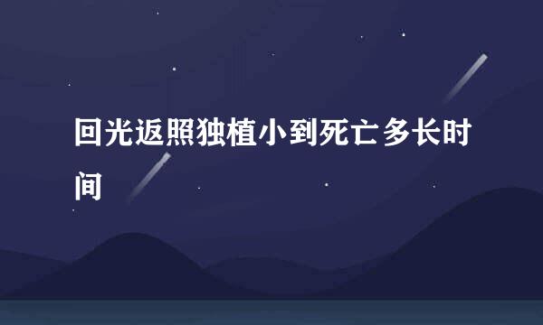 回光返照独植小到死亡多长时间