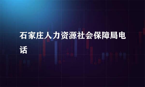 石家庄人力资源社会保障局电话