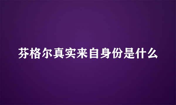 芬格尔真实来自身份是什么