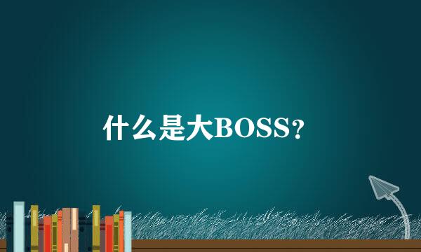 什么是大BOSS？