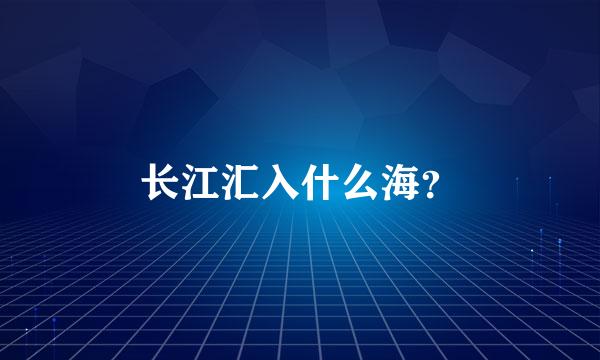 长江汇入什么海？