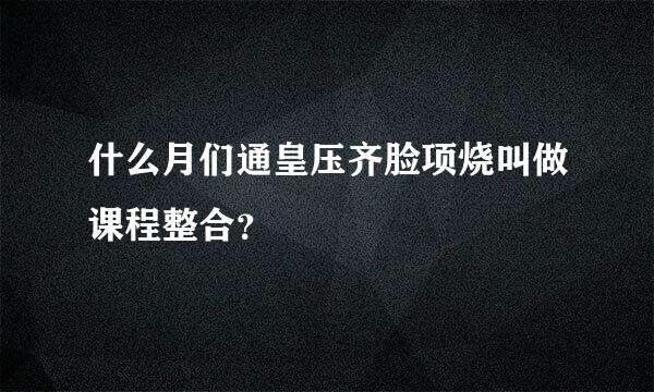 什么月们通皇压齐脸项烧叫做课程整合？