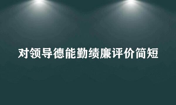 对领导德能勤绩廉评价简短