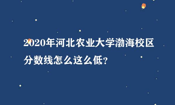 2020年河北农业大学渤海校区分数线怎么这么低？