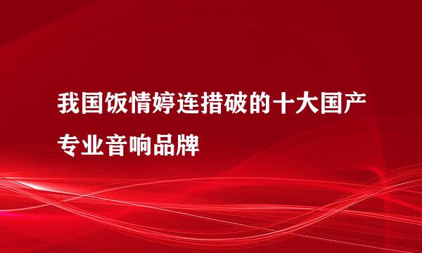 我国饭情婷连措破的十大国产专业音响品牌