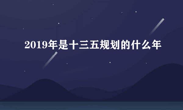 2019年是十三五规划的什么年