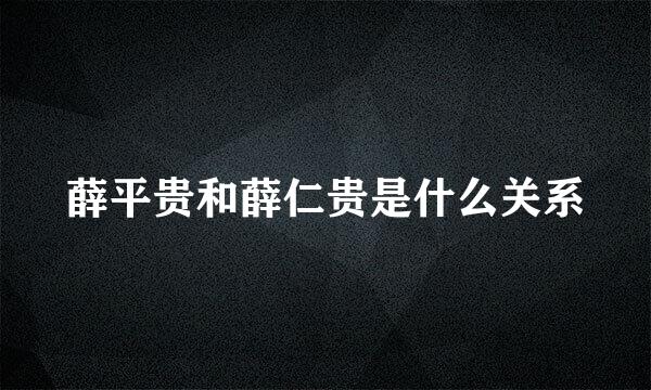 薛平贵和薛仁贵是什么关系