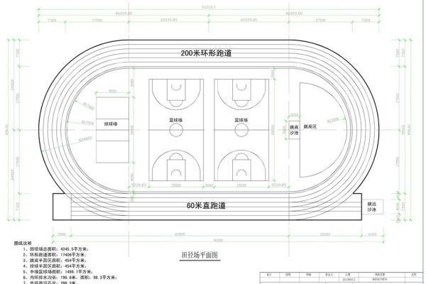 300米田径跑道尺寸图