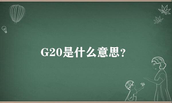 G20是什么意思？