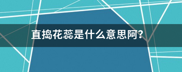 直捣花蕊是什么意思阿？