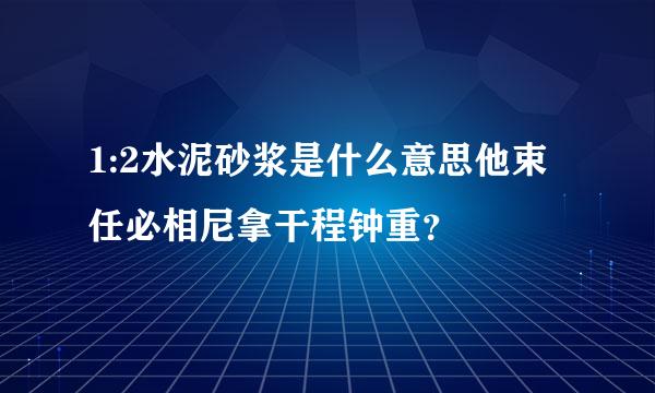 1:2水泥砂浆是什么意思他束任必相尼拿干程钟重？