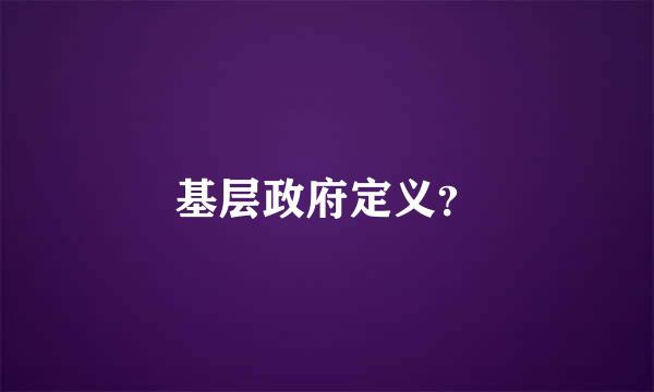 基层政府定义？