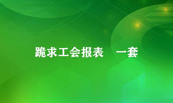 跪求工会报表 一套