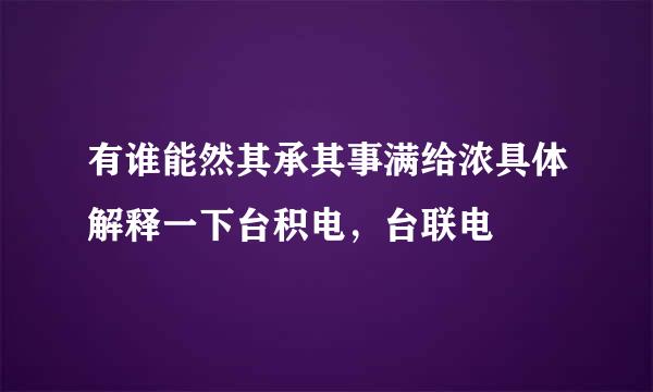 有谁能然其承其事满给浓具体解释一下台积电，台联电