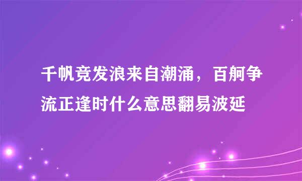 千帆竞发浪来自潮涌，百舸争流正逢时什么意思翻易波延