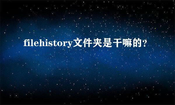 filehistory文件夹是干嘛的？