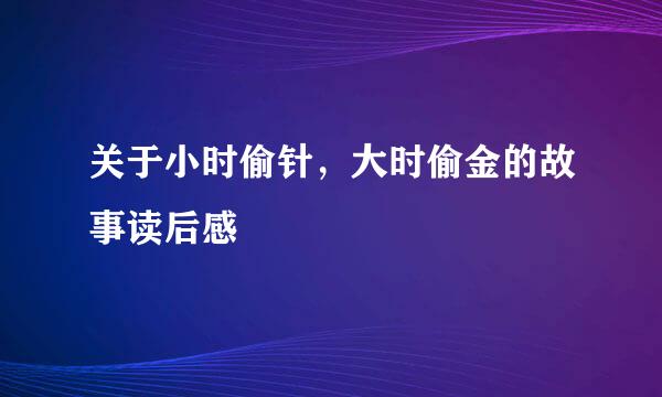 关于小时偷针，大时偷金的故事读后感