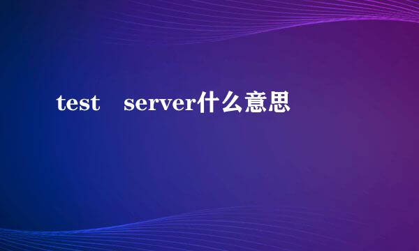 test server什么意思