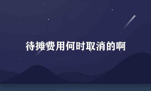 待摊费用何时取消的啊