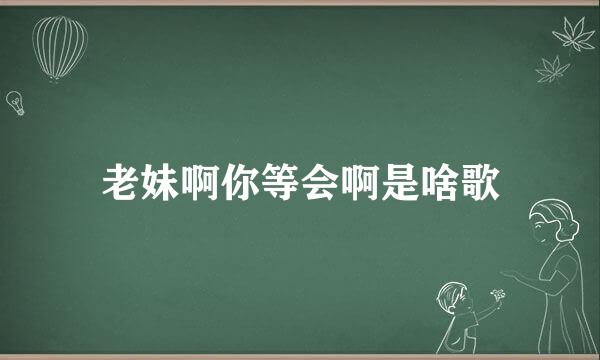 老妹啊你等会啊是啥歌