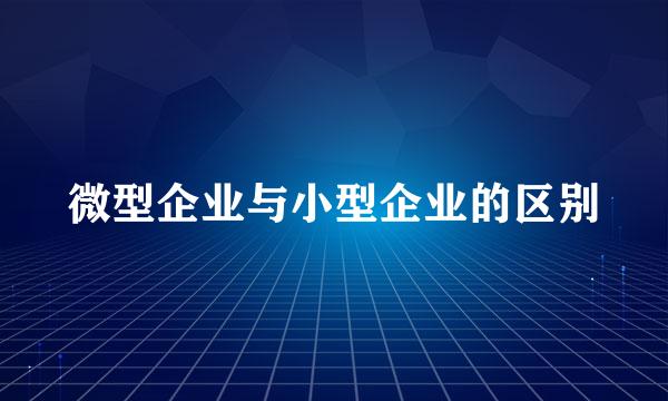 微型企业与小型企业的区别