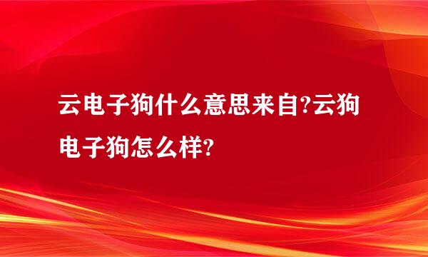 云电子狗什么意思来自?云狗电子狗怎么样?