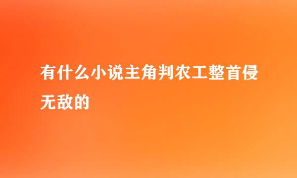 有什么小说主角判农工整首侵无敌的