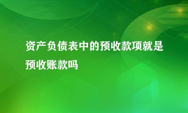 资产负债表中的预收款项就是预收账款吗