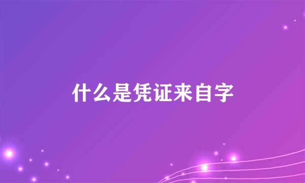 什么是凭证来自字