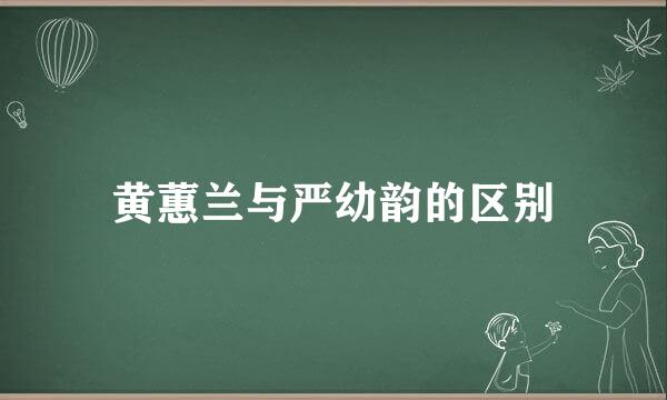 黄蕙兰与严幼韵的区别